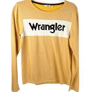 Wrangler Gold and White Crew Neck Sweater